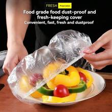 100 قطعة / 400 قطعة أغطية بلاستيكية مطاطية للأطعمة، أغطية قابلة للتعديل والتمدد للأوعية، غلاف أطعمة للمطبخ، ألوان متنوعة، لتخزين البقايا بأمان
