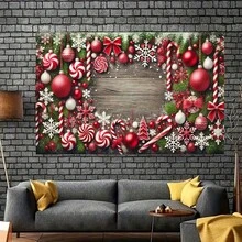 O pânză de fundal cu bucurie de Crăciun, decor de sărbători versatil pentru petreceri de Crăciun, evenimente interioare și exterioare, decor pentru casă, decor pentru grădină și curte și sărbători în aer liber, creând scene vibrante de festival.