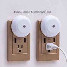 1 pieza Lámpara sensor de luz inteligente redonda, Luz nocturna LED con sensor de luz enchufable, luz suave sin deslumbrar, encendido y apagado automático, pantalla de plástico, base de lámpara con brida, enchufe europeo, 220-240V, apta para pasillos, baños, dormitorios, cocinas, salas de estar - Regalo perfecto para Navidad, Acción de Gracias, Año Nuevo, Día de San Valentín, Iluminación ambiental | Lámpara táctil de moda | Sensor, luz nocturna para el dormitorio