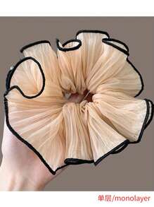 1 pièce Chouchou pour cheveux ébouriffés pour femmes, corde à cheveux à volants, élastique à cheveux moelleux pour queue de cheval, style élégant et polyvalent, Chouchous de la Saint-Valentin, Liens de cheveux Scrunchy, Décontracté