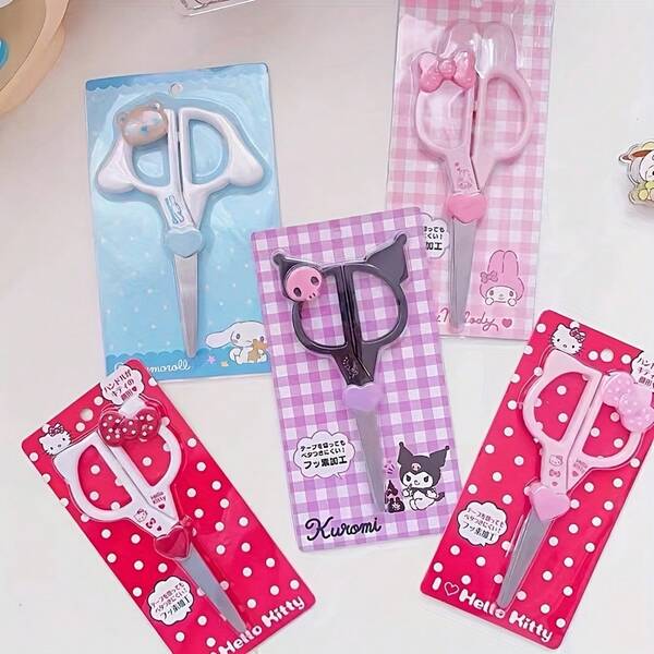 Sanrio Nieuwe Kawaii Sanrio Kuromi, Cinnamoroll, Melody handgemaakte schaar, schattig briefpapier school-/kantoorbenodigdheden cadeau