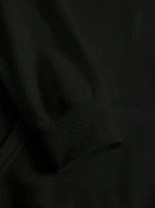 Vibrant Corgi Silhouette Against Retro Sunset Background Hoodie - 黑色 - 查看 3