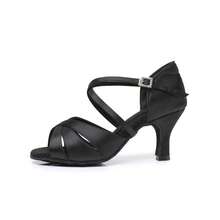 1 Pair Women's Latin Dance Shoes, Soft Bottom, High Heel, Satin, Professional Dance School, Dance Student, Holiday Practice Shoes