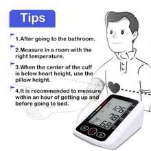 Precision Automatic Upper Arm Electronic Smart Sphygmomanometer With Large Screen And Voice Report Function, One-Touch Blood Pressure Measurement - White - View 8
