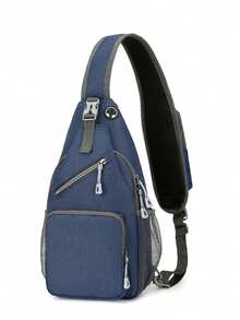 1pc High Quality Lightweight Crossbody Chest Bag For Men And Women, New Style Chest Bag Sports Leisure Multifunctional Simple Casual Business Student Men And Women Fashion Crossbody Bag, Large Capacity With Tablet Compartment, Adjustable Shoulder Strap And Zipper Closure, Sporty Design For Outdoor Travel, Work, Hiking - Multiple Colors (Floral, Solid), Durable Polyester Bag