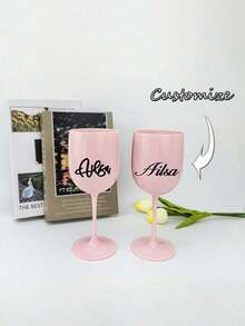 Ly nhựa có chân đế 480ml, thiết kế hai tông màu hồng và trắng, chất liệu PP, chống vỡ và bền, thích hợp cho đám cưới/tiệc tùng/dã ngoại, quà tặng ngày Valentine. - Nhiều màu - Xem 6