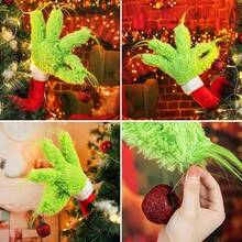 1pc Christmas Elf Body Tree Decor Arm, Fluffy Green Monster Elf Arm For Christmas Tree Decoration