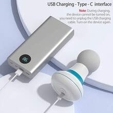 6-Mode Portable Massage Wand – USB Rechargeable Deep Tissue Massager For Neck, Shoulder & Back Pain Relief | Mini Electric Percussion Therapy Tool, Unscented & Travel-Friendly - trắng - Xem 8