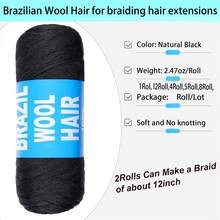 1/2/5/8 Rolls Acrylic Yarn For Brazilian Wool Braids, Suitable For African Crochet Braids, Giant Braids, Senegalese Twists, Braided Wigs, Spiral Braids, Twists, Wrap Braids, 70g/Roll - Multicolor - View 2