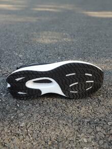 Women's Lightweight & Fashionable Sneakers - Comfortable, Non-Slip, Breathable. Shock-Absorbing Running Shoes, Lace-Up Athleisure Sneakers, Lightweight Breathable Popcorn Soft Sole, Colorful Design, Low-Top MD Outsole, Suitable For All-Day Wear (CN41 And CN42 Sizes Run Large, Recommend Ordering One Size Down) - Black and White - View 7