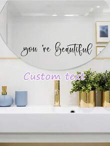 1pc Customizable Mirror Sticker - Self-Adhesive Decorative Window Decal, Suitable For Bedroom, Bathroom, Glass Surfaces, Easy To Install, One-Time Use, Bathroom Decor, Modern Decorative Accessory, Static Sticker Decor, Available In Multiple Colors: Black, White, Yellow, Gold, Pink, Red, Multicolor, Green, Etc. - Multicolor - View 2