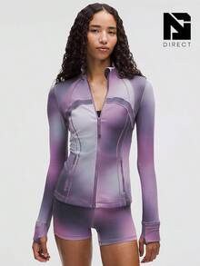 Lululemon Define Jacket Nulu Women's Lightweight, Full Zip Running Track Jacket-For Yoga Gym Running-Sweat-Wicking-Yoga-All Seasons Sport-Spring/Summer-Autumn/Winter-Mother's Day Gifts-Father's Day Gift - Aurora Haze Purple Multi - 查看 1