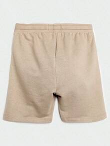 Children's Bermuda Shorts, Sweatshirt, Youth Day-To-Day Shorts For Children, Boys, Printed, Drawstring With Elastic - 米色 - 查看 3