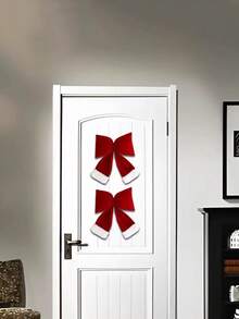 Nuevo conjunto de 3 piezas con lazo 2025, gran lazo rojo navideño, accesorios de decoración de fiesta, adornos para el árbol de Navidad, accesorios de embalaje de regalos navideños, decoraciones navideñas para el hogar, decoración de habitaciones de invierno