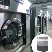 1个大号布艺收纳篮，可折叠洗衣篮，带可伸缩晾衣架，适合宿舍和家庭使用 - 渐变灰，72升容量，非常适合存放衣物、床上用品、搬家用品、酒店洗衣篮、返校和节日用品。