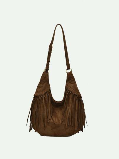 New Arrival High-End Niche Boho Vintage Large Capacity Tassel Handbag, Fashion Versatile Shoulder Bag