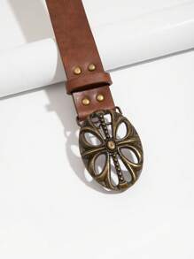 1 件女士复古压花西部牛仔风格腰带，适合音乐节秋季、秋季、万圣节