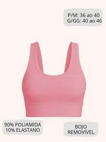 Kit Com 3 Sutiã Top Regata Com Bojo Removível CORES SORTIDAS - Top Import