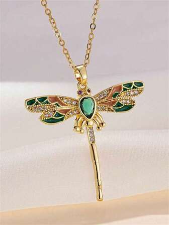 1 pieza Elegante collar con colgante de libélula colorida estilo bohemio, adecuado para mujeres como joya diaria, de fiesta o de viaje como regalo
