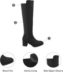 DREAM PAIRS Women's Knee High Stretchy Fashion Boots - Grey - View 9
