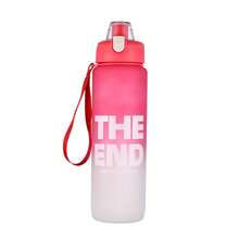 Gradient Color Sports Water Bottle, Stylish! Bottle Body: PC + Lid: PP, Straw: PP + Silicone, And Durable. Portable Strap + Flip-Top Design, Convenient For Drinking. Large Capacity Suitable For Daily Use