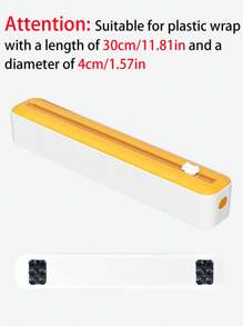 1 pieza Dispensador de película de envoltura de cocina 2 en 1, con cortador, dispensador de envoltura de plástico con cortador deslizante, cortador de película de envoltura con ventosa recargable, dispensador de envoltura de cocina, soporte de corte de bolsa fresca, dispensador de envoltura multiusos con cortador