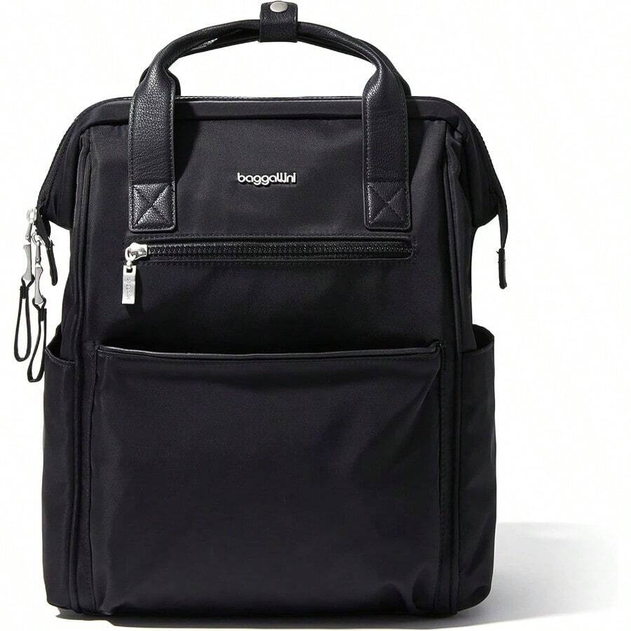 Baggallini Soho Backpack Travel Laptop Backpack For Women Lightweight WaterResistant Luggage Bag Black - BlackTwill - View 1