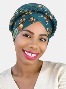 1pc Women's Handmade Braided Headscarf, African Print Head Wrap, Hair Care Cap For Daily Use