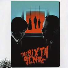 Framed The Sixth Sense Movie Poster Canvas Wall Art - Classic Horror Theme With Dramatic Red-Orange Hues, Perfect For Living Room & Bedroom Decor, Bedroom Wall Art | Dramatic Wall Art | Quality Print Art, Poster Wall Art, 2D Flat, Perfect For Room Decor Birthday Party Decor, Mother's Day New Year Easter Gift,  Home Living Room Office Wall Decor, Perfect Gift And Wall Decoration, Room Decor, Wall Art Decor, Wall Decor, Living Room.