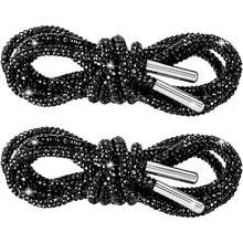 1 对水晶莱茵石鞋带，圆形闪光运动鞋鞋带，闪亮钻石鞋带，长度 120 厘米（约 47.24 英寸） - 彩色 - 查看 18