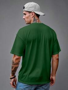 Men's T-Shirt In Natural Cotton, Breathable And Soft On The Skin - Perfect For A Busy Routine, The Gym Or Relaxing In Style - Verde militar - Ver 2