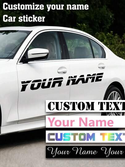 1 Pc Custom Sticker, Car Exclusive Text Custom Sticker For Smooth Surfaces Like Cars, Furniture Custom Label Decoration For Home, Office, Commercial & Commercial Decoration & Gifts.Home Decoration, Personalized Gifts, Stickers,Customized Stickers,Warm Ambience