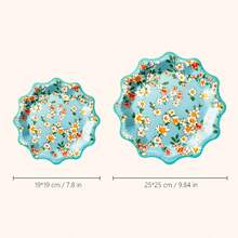 10pcs Floral Paper Plates Vintage Flower Party Supplies 7.5" 9.8" Scalloped Edge Party Plates Napkins Cups Party Decorations Set Suitable For Wedding Bridal Baby Shower Garden Party Tableware