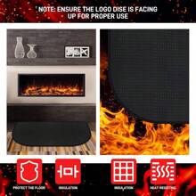 Flame Resistant & Heat Resistant Fireplace Mat, Double-Layer Fiberglass Indoor Fireplace Pad, Large Round Corner Outdoor Fire Pit Mat
