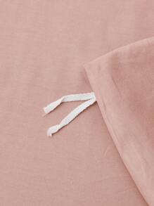 2/3 件套 100% 纯棉浅粉色双面被套套装（1 个被套和 1/2 个枕套），透气面料，适合所有季节，双色设计，适用于卧室、客房、婚礼、情人节、宿舍、学校和其他场合。