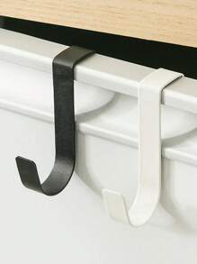 5pcs Multifunctional Hooks, Cabinet Door Hook Storage Rack, Stainless Steel Hook Door, Bathroom Storage Rack, Punch-Free Removable Hooks Suitable For Holiday Wreaths, Hangers, Storage Racks, Towels, Keys, Bathroom Hooks