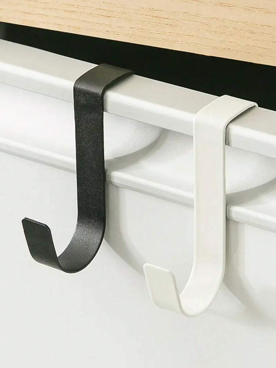 5pcs Multifunctional Hooks, Cabinet Door Hook Storage Rack, Stainless Steel Hook Door, Bathroom Storage Rack, Punch-Free Removable Hooks Suitable For Holiday Wreaths, Hangers, Storage Racks, Towels, Keys, Bathroom Hooks