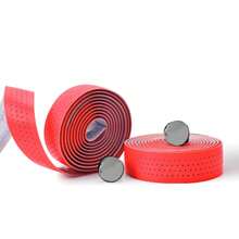 Cinta de manillar de bicicleta, cinta antideslizante de EVA y cuero PU, cinta de manillar resistente al desgaste, equipo de ciclismo antideslizante - Rojo - Ver 3