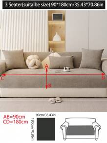 1pc All Season Sofa Cushion Cover, Modern Minimalist Non-Slip Sofa Seat Pad, Dust-Proof And Washable Sofa Slipcover, Soft And Fade-Resistant, Pet-Friendly, Fits L-Shaped Sofa And 1/2/3/4 Seater Sofa In Bedroom, Office, Living Room - Camel - View 18