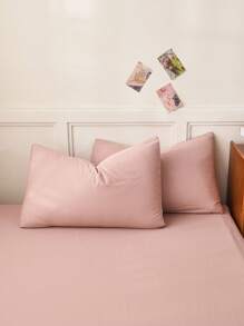 2/3 件套 100% 纯棉浅粉色双面被套套装（1 个被套和 1/2 个枕套），透气面料，适合所有季节，双色设计，适用于卧室、客房、婚礼、情人节、宿舍、学校和其他场合。