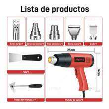 Pistola Eléctrica Calor Temperatura Ajustable 2000w Boquilla - Tipo de Enchufe A USA (110-127V) - Ver 2