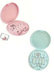 1Pc Multifunctional Data Cable Kit With Charging Storage Box, 60W Fast Charging, Can Be Used As A Mobile Phone Model Holder Simple Portable Charging Cable Adapter Kit, USB Lightning Adapter Adapter Kit College Dorm Essentials Travel Essentials Travel Accessories Travel Must Haves Beach Vacation Summer Holiday School Accessories Back To School Supplies Stuff - Multicolor - View 19