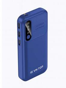 20,000 MAh Portable Battery With 3 USB Ports And Flashlight - 藍色 - 查看 1