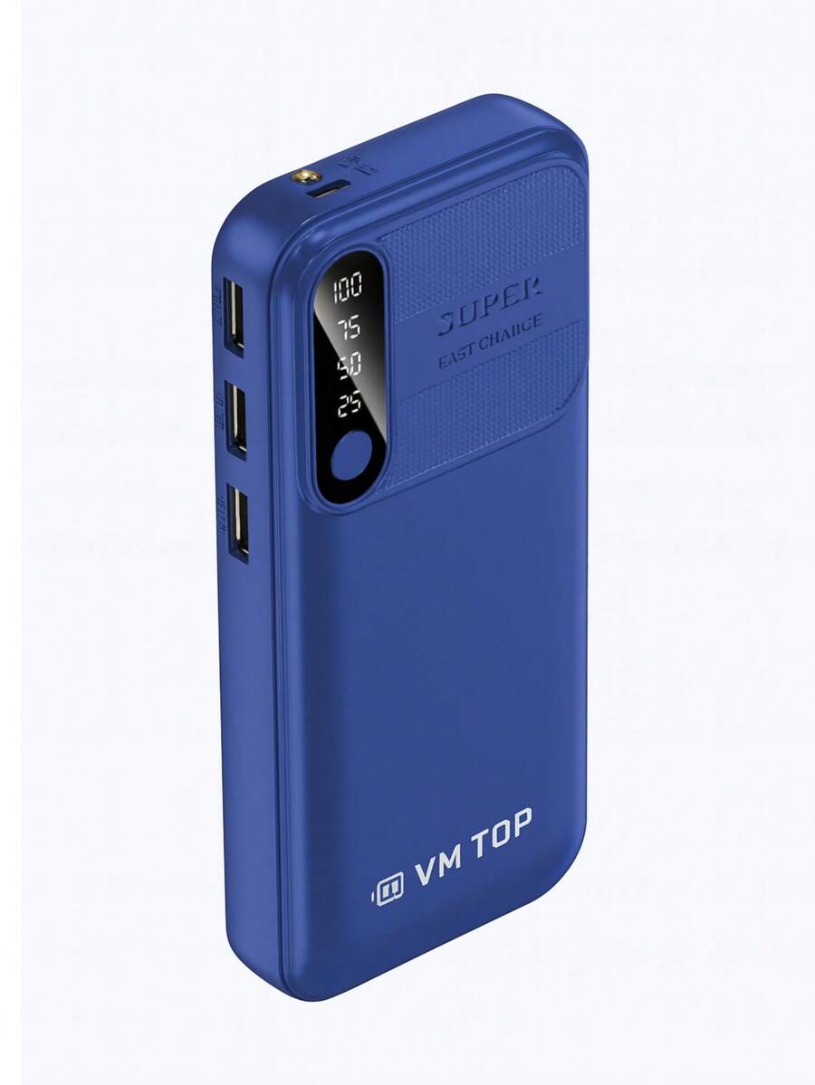 20,000 MAh Portable Battery With 3 USB Ports And Flashlight - 藍色 - 查看 1
