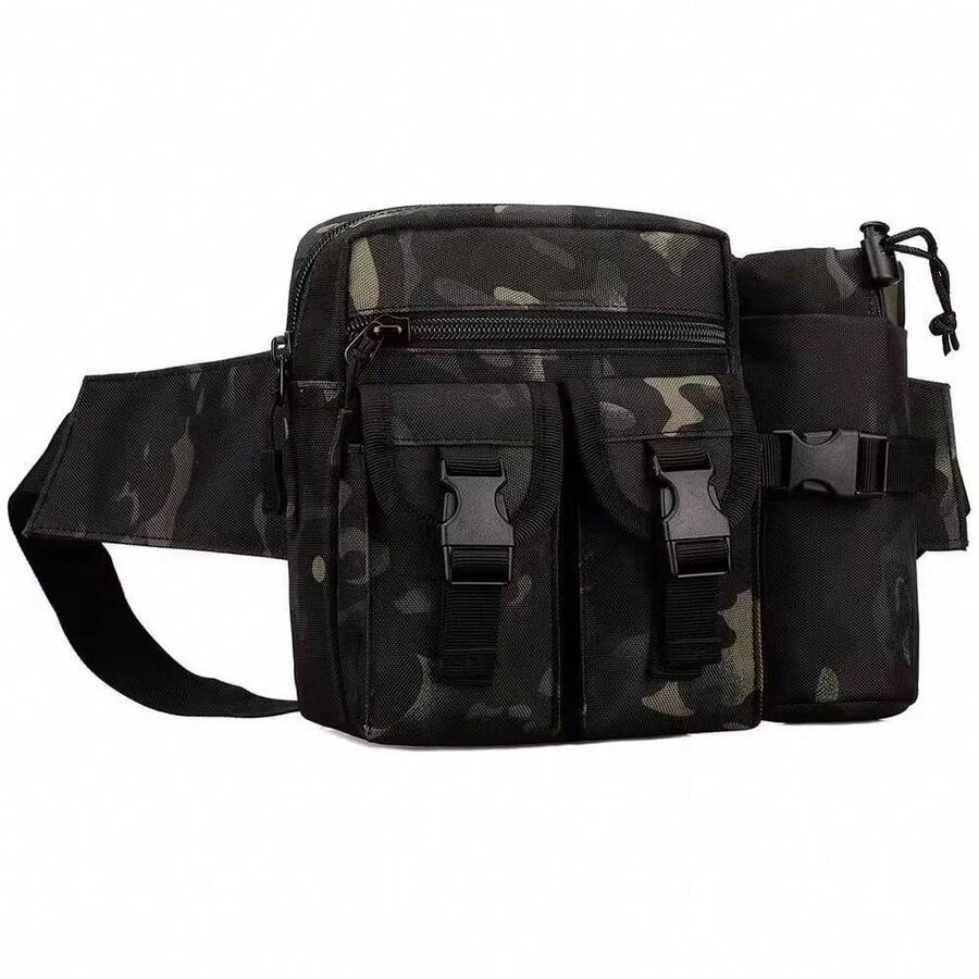 Multifunctional Waist Bag Shoulder Belt Bottle Holder - 黑與白 - 查看 1