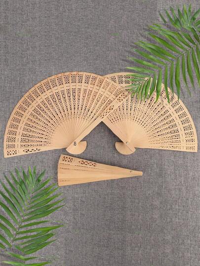 1 pieza/12 piezas/24 piezas Abanicos de boda elegantes de madera, abanicos plegables de mano para obsequios, fiesta nupcial, actuación