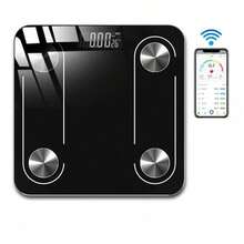 Bascula Digital Corporal y Muscular Balanza Inteligente Análisis de datos múltiples APP Recargable - Negro - Ver 1