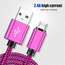 30W Micro USB 快速充电线，尼龙编织安卓手机充电线，兼容三星 Galaxy S7 S6 Edge J7 S5 Note 5 4 G4 K40 K20、MP3/MP4 以及各种 Micro USB 接口的数码产品和小家电，兼容三星 Galaxy S7/HTC 安卓手机、Kindle、相机、MP3 等设备。 - 彩色 - 查看 2