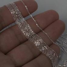 925 纯银 O 形项链，简约优雅的设计，闪亮的链条，女士珠宝，时尚风格，节日礼物，日常佩戴 - 白色 - 查看 9