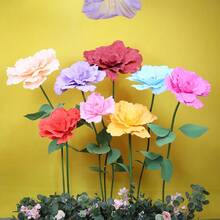 1pc Giant Rose Flowers,Huge Artificial Flowers,Velvet Peony Fake Flower,Creative Gift Handmade Rose For Wedding Anniversary, Valentine's Day, Mother's Day Wedding Display - Multicolor - View 10